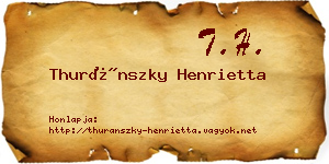 Thuránszky Henrietta névjegykártya
